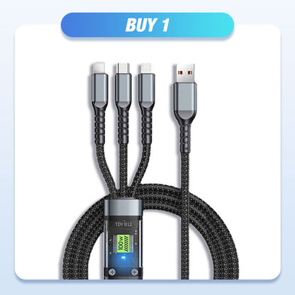🔌LAST DAY SALE 50% OFF✨Transparent Luminous 3-in-1 Fast Charging Cable📱💫
