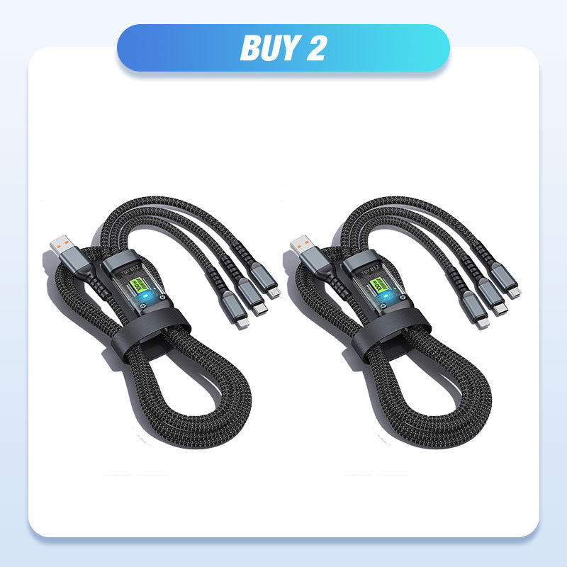 🔌LAST DAY SALE 50% OFF✨Transparent Luminous 3-in-1 Fast Charging Cable📱💫