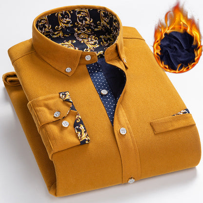 💥Men's Premium Fleece-Lined Corduroy Shirt - Winter Warmth