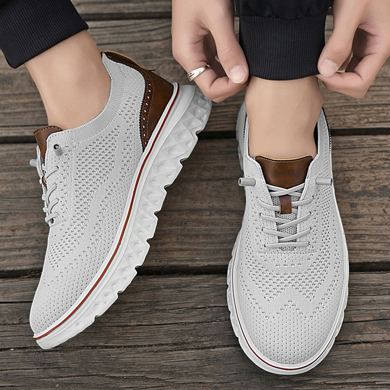 Men’s Breathable Lightweight Knit Patchwork Sneakers