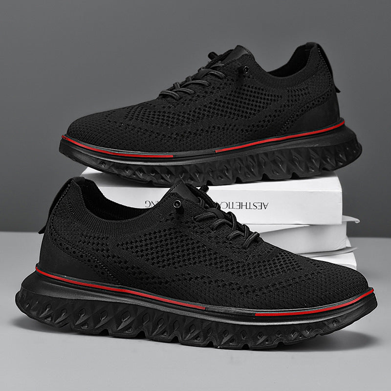 Men’s Breathable Lightweight Knit Patchwork Sneakers