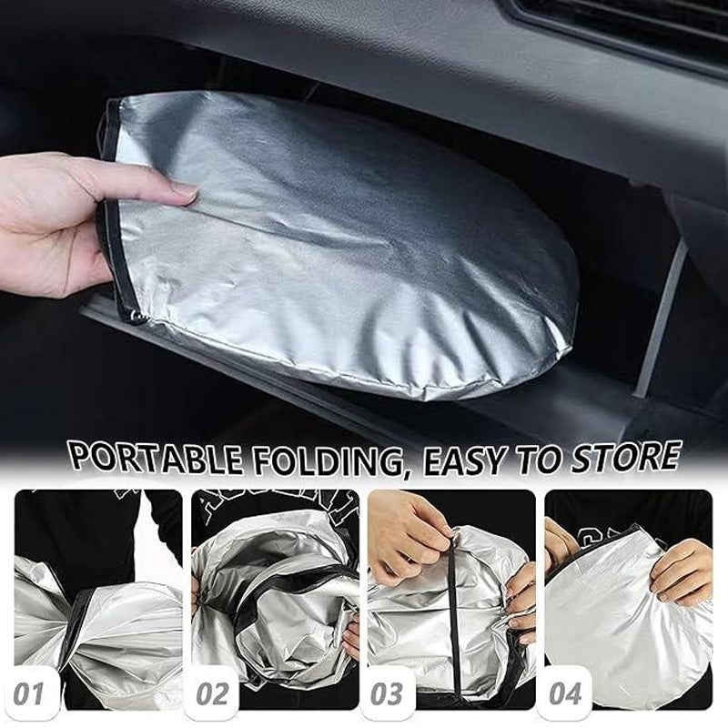 Foldable Car Windshield Sunshade with Storage Bag