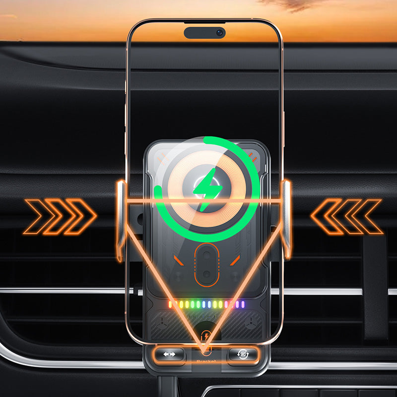 📱Smart 2-In-1 Auto-Rotating Car Phone Holder & Wireless Charger⚡