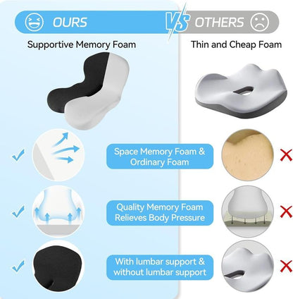 🔥Non-Slip Memory Foam Seat 💺For the most comfortable driving💕