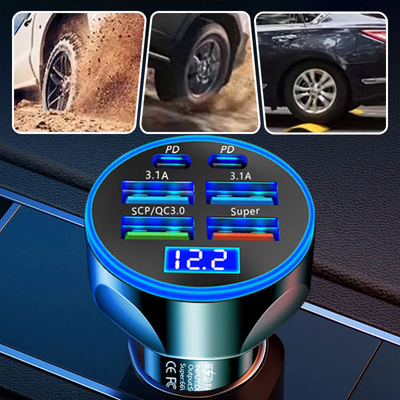 🔥HOT SALE🔥6-Port Car Charger Cigarette Lighter Adapter