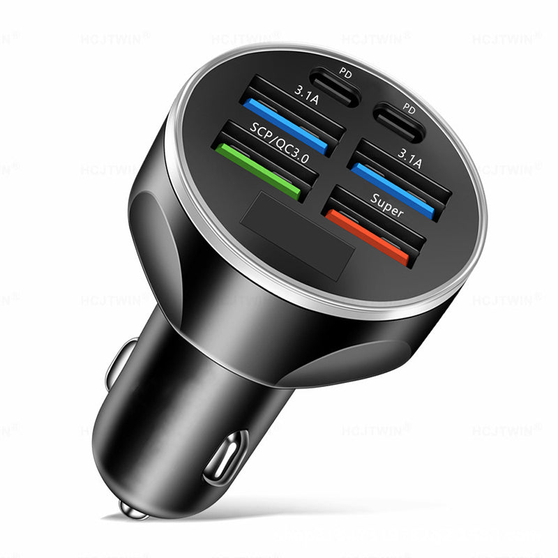 🔥HOT SALE🔥6-Port Car Charger Cigarette Lighter Adapter