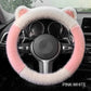 Universal Non-slip Soft Cute Cat Ears Plush Steering Wheel Cover