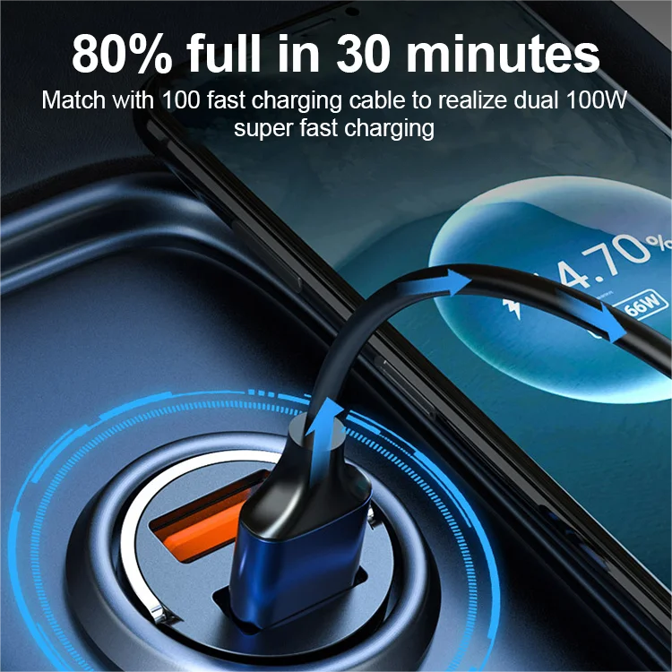 2-Port Compact Fast Charger for Car