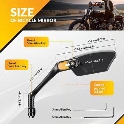 🎁2026 New Arrivals 50% OFF💥360° Rotatable Bicycle Rearview Mirror – Shock-Absorbing Arm, Weather-Resistant, Universal Mount 🛡️