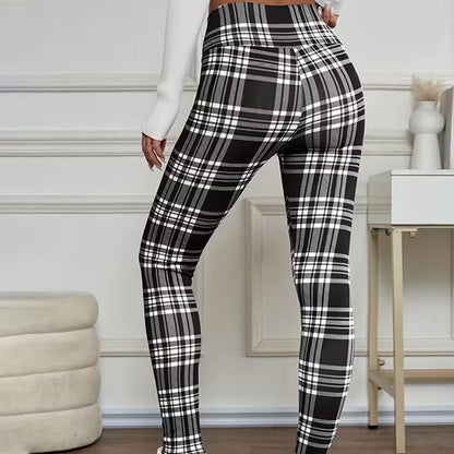 🔥Hot Sale Deals-High-Elasticity Slim Fit Warm Plaid Leggings for Women