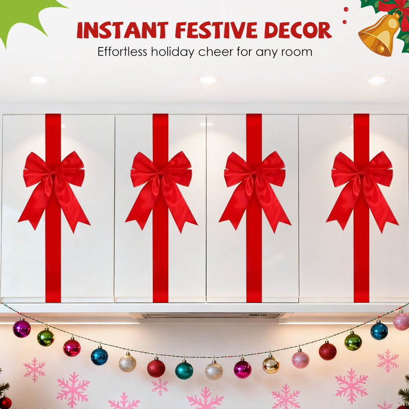 Large Christmas Cabinet Door Ribbon Bow