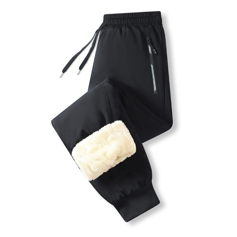 Men's Warm-Lined Waterproof Pants with Drawstring