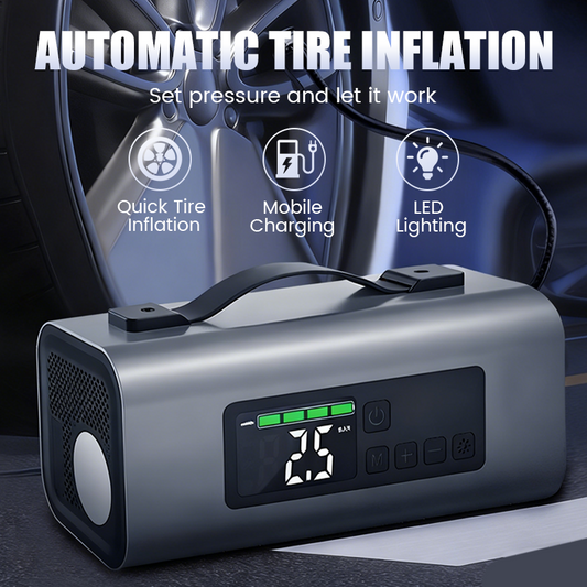 Portable 10000mAh Emergency Power Bank with Tire Inflator