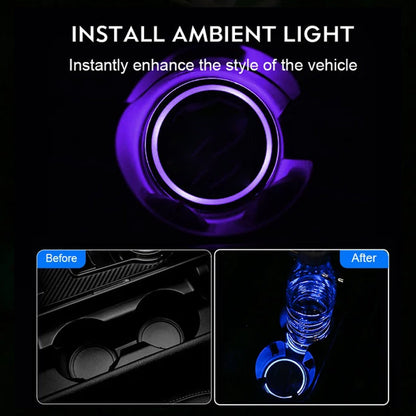 Car LED Atmosphere Light Cup Holder Pad
