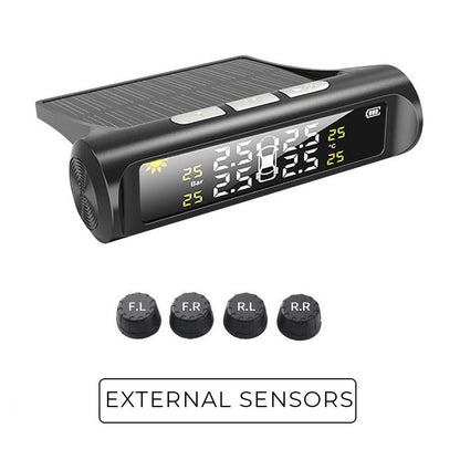 🚗Solar Real-Time Four-Wheel Display Tire Pressure Monitor