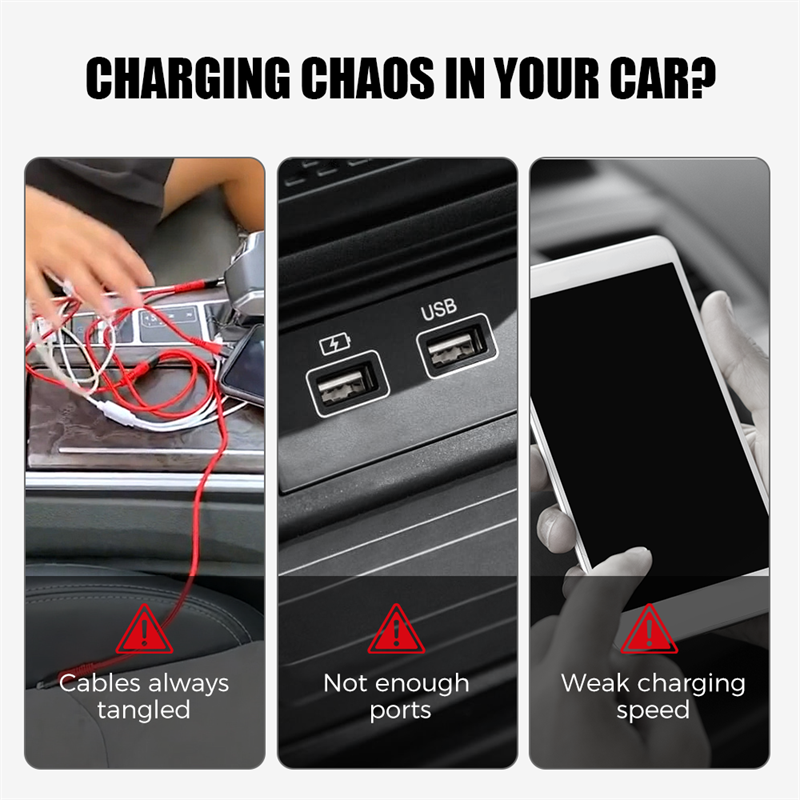 PD30W 4-in-1 Car Retractable Charger with Ambient Light