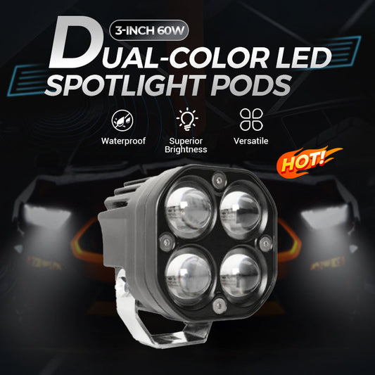3-Inch 60W Dual-Color LED Spotlight Pods