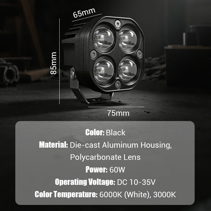 3-Inch 60W Dual-Color LED Spotlight Pods