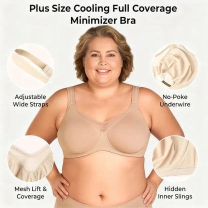 🏆 Last Day 65% Off Special Price ! 💐Women's Plus Size Cooling Full Coverage Minimizer Bra