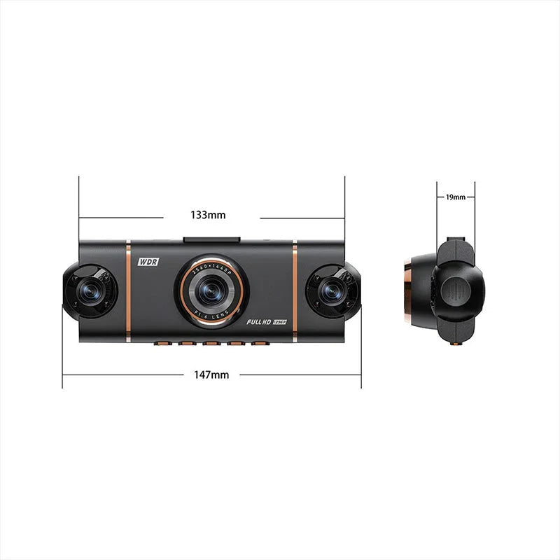 🏆60% Off!🚗4-Channel HD Dashcam with Front Interior Rear Recording🎥