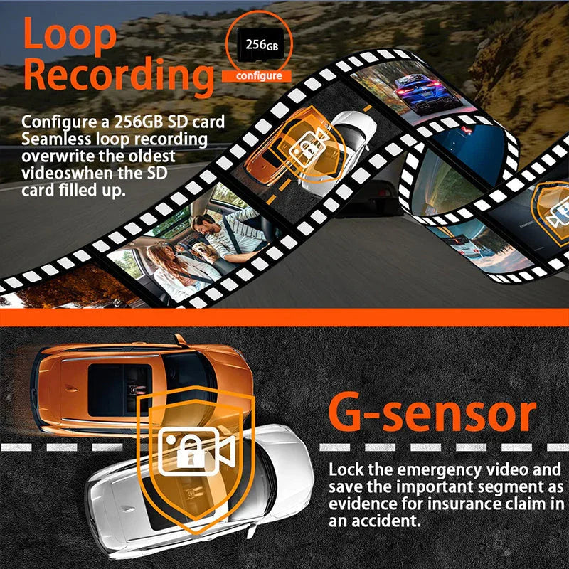 🏆60% Off!🚗4-Channel HD Dashcam with Front Interior Rear Recording🎥