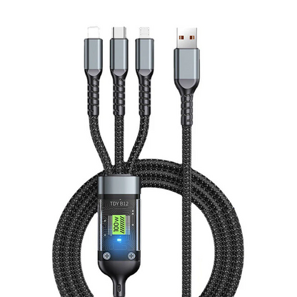 🔌LAST DAY SALE 50% OFF✨Transparent Luminous 3-in-1 Fast Charging Cable📱💫