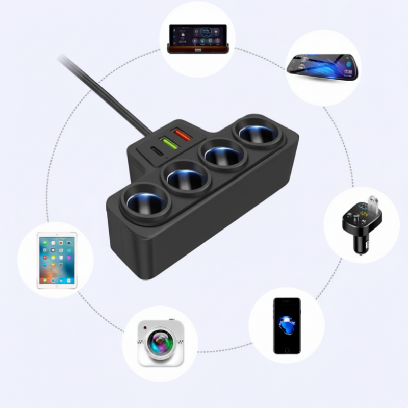 🏆 Last Day Special Price £9.79!!!⚡ 7-in-1 Cigarette Lighter Adapter – Multi-Port Charging, Fast Charge Support, Compact & Durable Design 🚗