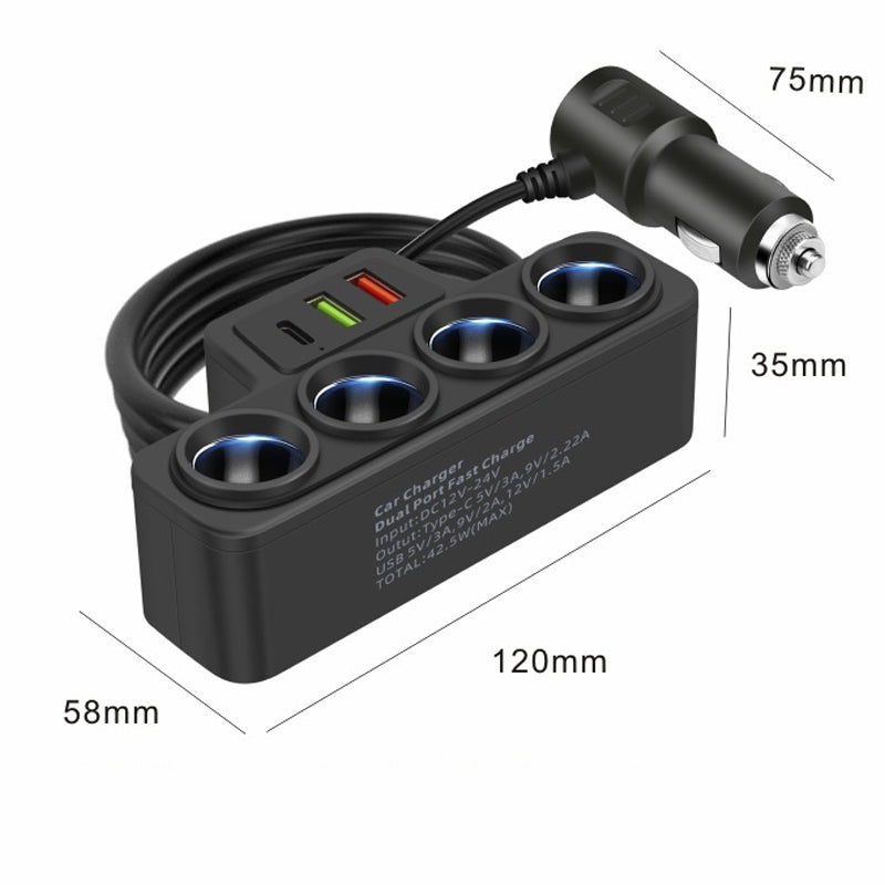 🏆 Last Day Special Price £9.79!!!⚡ 7-in-1 Cigarette Lighter Adapter – Multi-Port Charging, Fast Charge Support, Compact & Durable Design 🚗