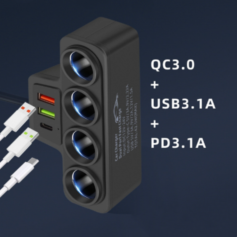 🏆 Last Day Special Price £9.79!!!⚡ 7-in-1 Cigarette Lighter Adapter – Multi-Port Charging, Fast Charge Support, Compact & Durable Design 🚗