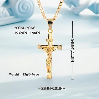⏰LAST DAY ✝️Gold-Tone Crucifix Pendant Necklace