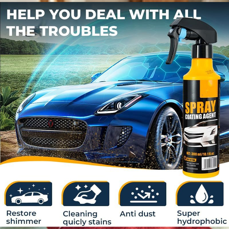 3‑in‑1 SiO₂ Ceramic Quick Coat Spray – Waterless Wash, Streak‑Free Gloss & Rain‑Beading Shield (UK)