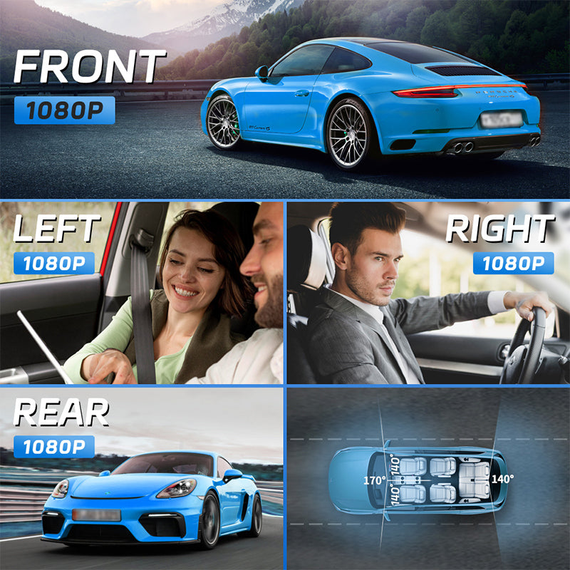 4-Channel HD Dash Cam with Night Vision