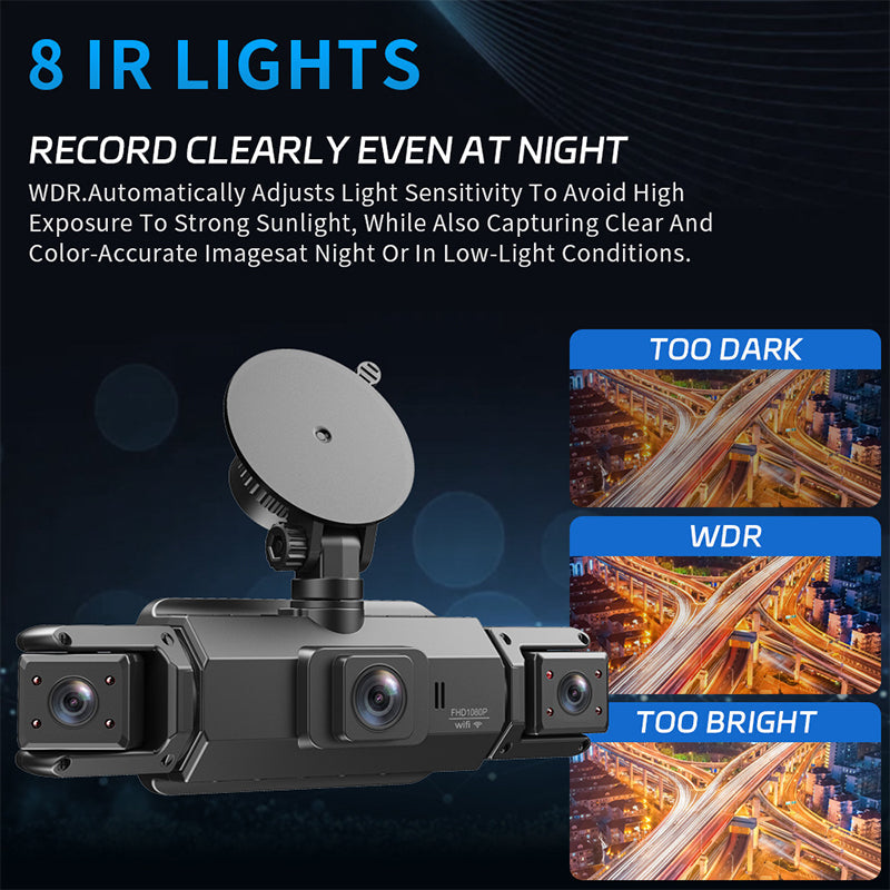 4-Channel HD Dash Cam with Night Vision