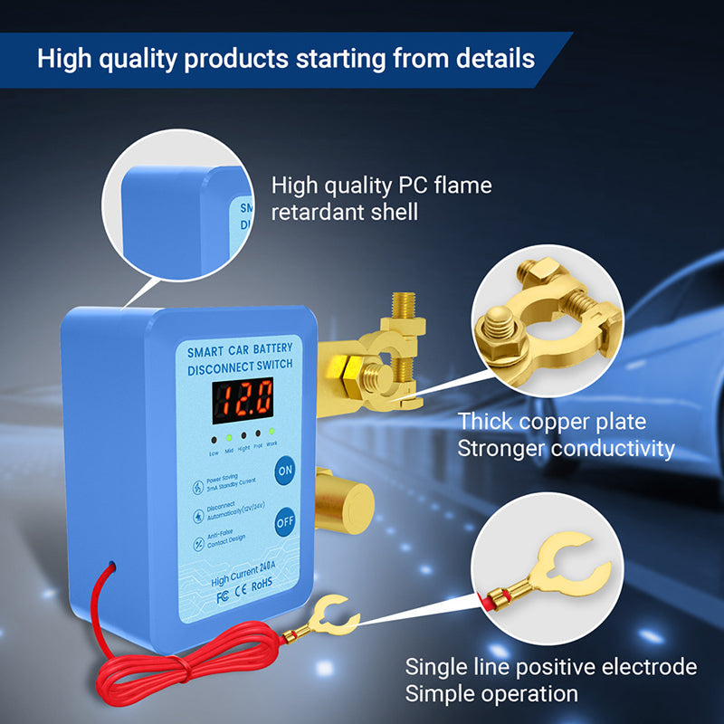 Anti-Theft Car Battery Disconnect Switch with Remote