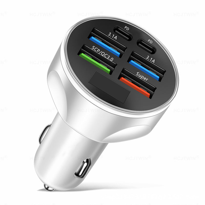 6-Port Car Charger Cigarette Lighter Adapter