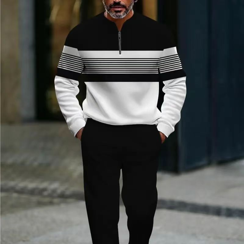 🔥🧵 Men's Graphic Print Pullover & Pants Set – Bold streetwear style. Ultimate comfort for lounging or errands👖
