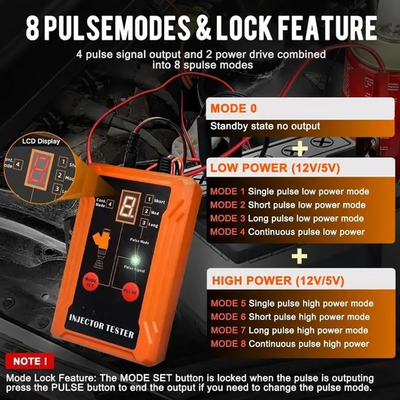 Professional 4-Mode Fuel Injector Tester & Cleaner Tool