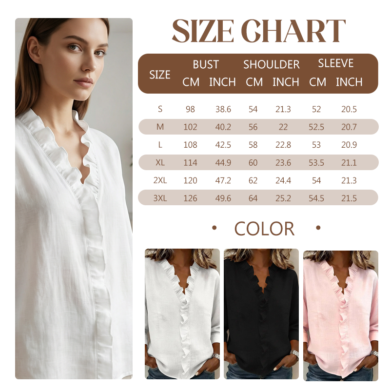 ✨ Effortless Elegance for Every Day – Premium Ruffle V-Neck Blouse! ✨