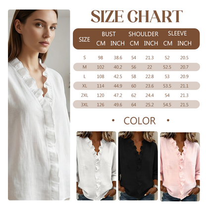 ✨ Effortless Elegance for Every Day – Premium Ruffle V-Neck Blouse! ✨
