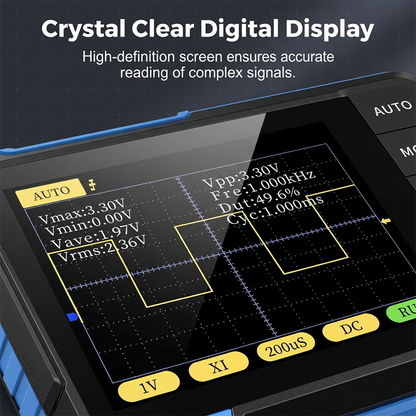 Mini Handheld Digital Oscilloscope 2.5MSa/s 200KHz Bandwidth 800VPP PWM Output Automotive Oscilloscope Multimeters Car Battery Tester