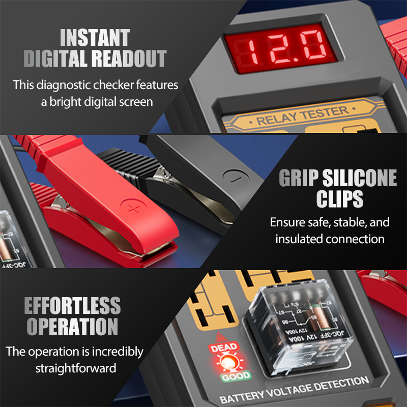 🥳2026 HOT SALE🥳💞50K+ SOLD!💥🔧⚡ 50% OFF! Automotive Relay Voltage Tester – Instant digital readout, compatible with 4/5-pin relays. Industrial silicone clips ensure safe, stable connection. A must-have for DIY diagnostics. 🛠️✅