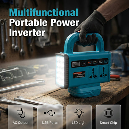📢📢49% OFF !!!⏰Portable Power Inverter with LED Work Light
