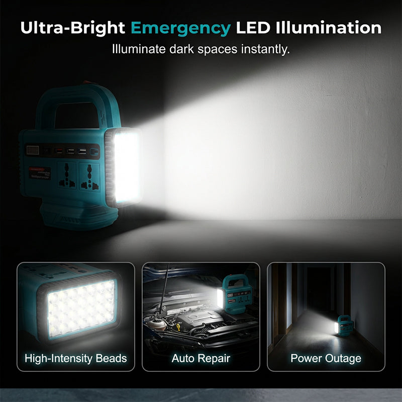 📢📢49% OFF !!!⏰Portable Power Inverter with LED Work Light