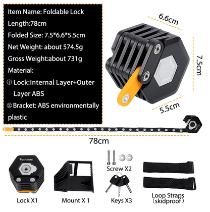 Folding Lock for Electric Bike and Mountain Bike