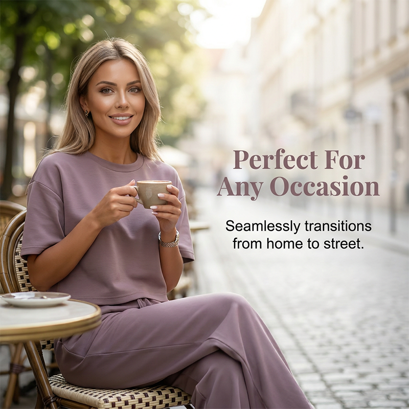 👚 LIMITED-TIME 50% OFF! ✨ Women's Top & Wide-Leg Pants Set – Soft, Breathable, Lounge Wear 🌿