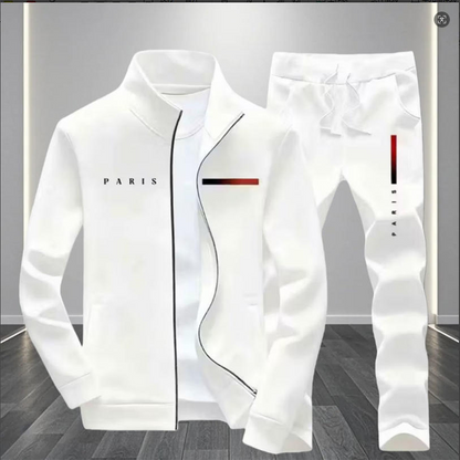 ✨ Men's Printed Zip Jacket & Pants Set – Complete, Soft, Casual 🎨