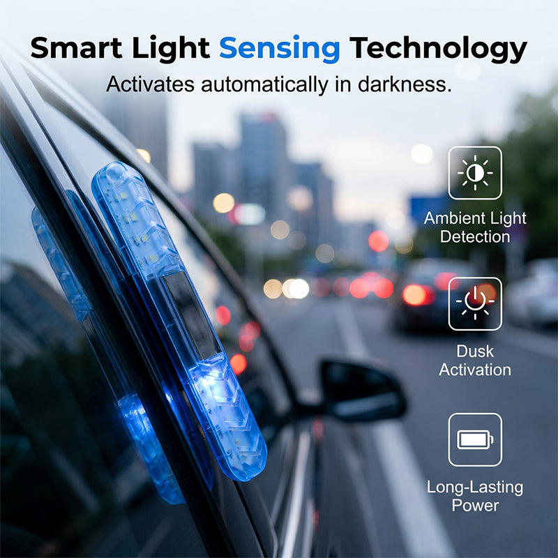 ☀️💡 Solar-Powered LED Anti-Collision Warning Light – Automatic Light Sensor