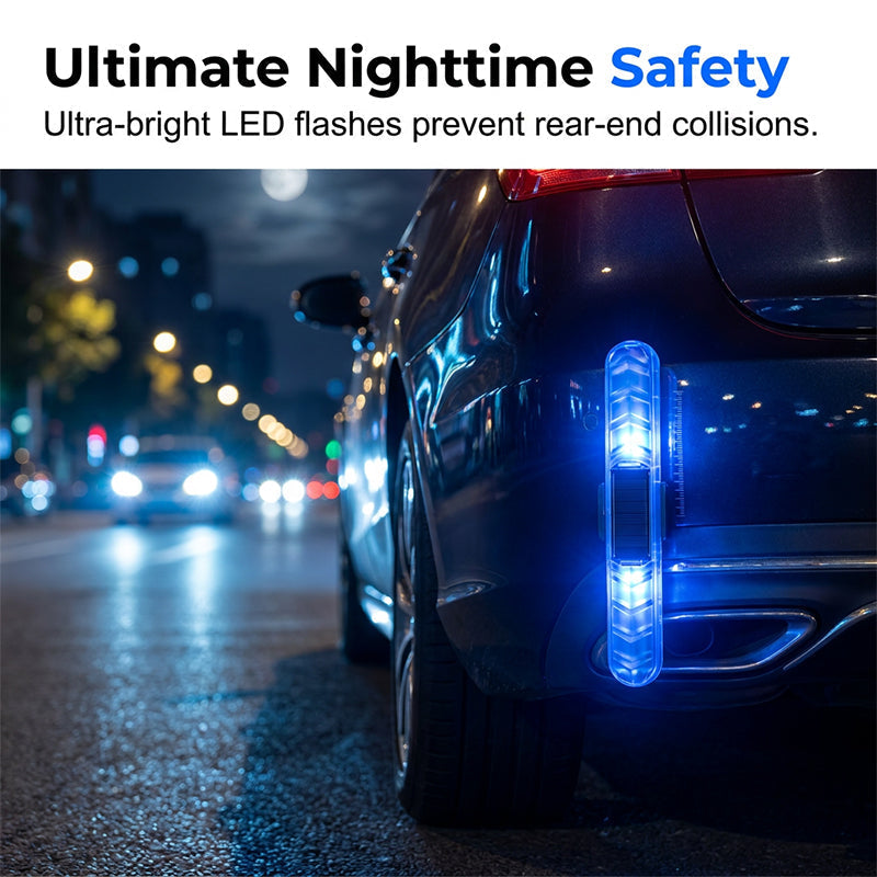 ☀️💡 Solar-Powered LED Anti-Collision Warning Light – Automatic Light Sensor