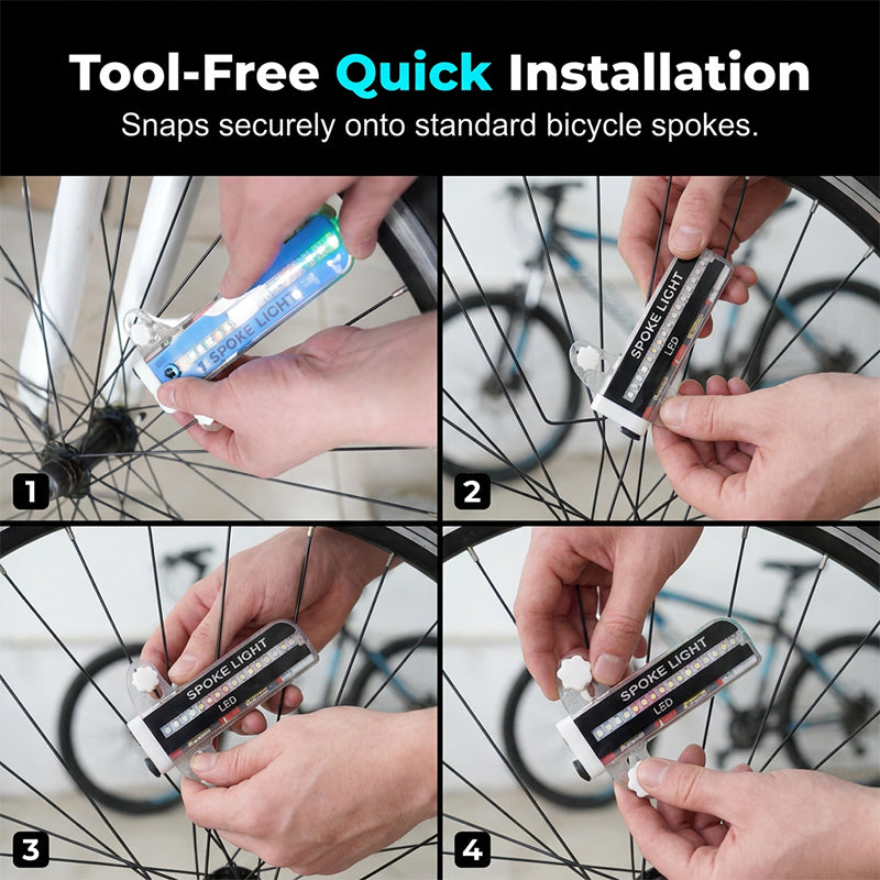 Water-Resistant LED Bicycle Wheel Lights