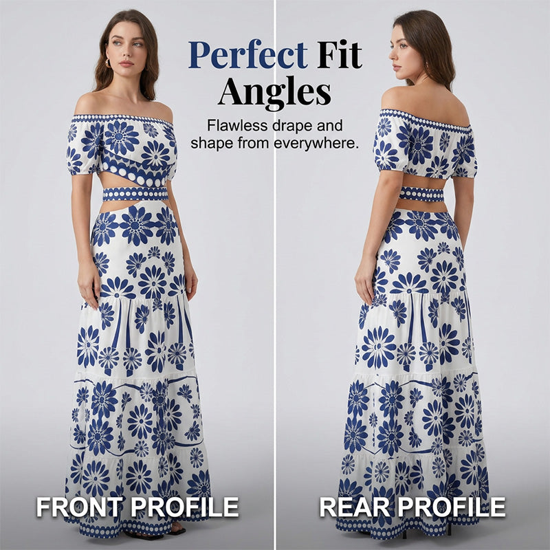 🌺 LIMITED-TIME 50% OFF! 💥 Women's Off-Shoulder Waist Cutout Daisy Printed Resort Dress – Flowy, Breezy, Tropical Chic ✨